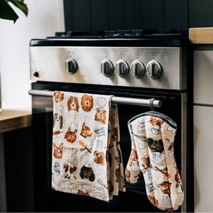 ten thousand villages x the tote project Dog Chefs Tea Towel